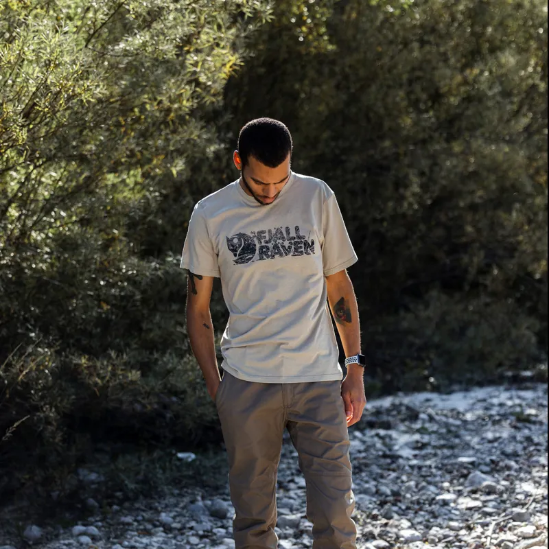 Fjallraven Mens Lush Logo T-Shirt - Fossil-2